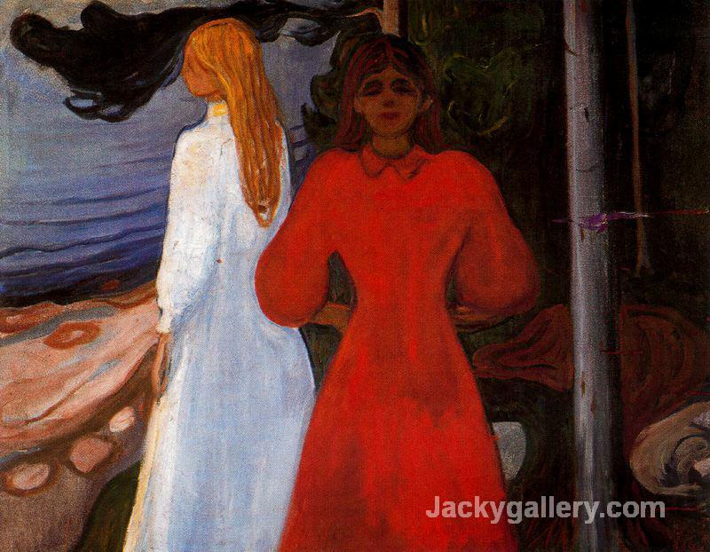 Red and White- by Edvard Munch paintings reproduction